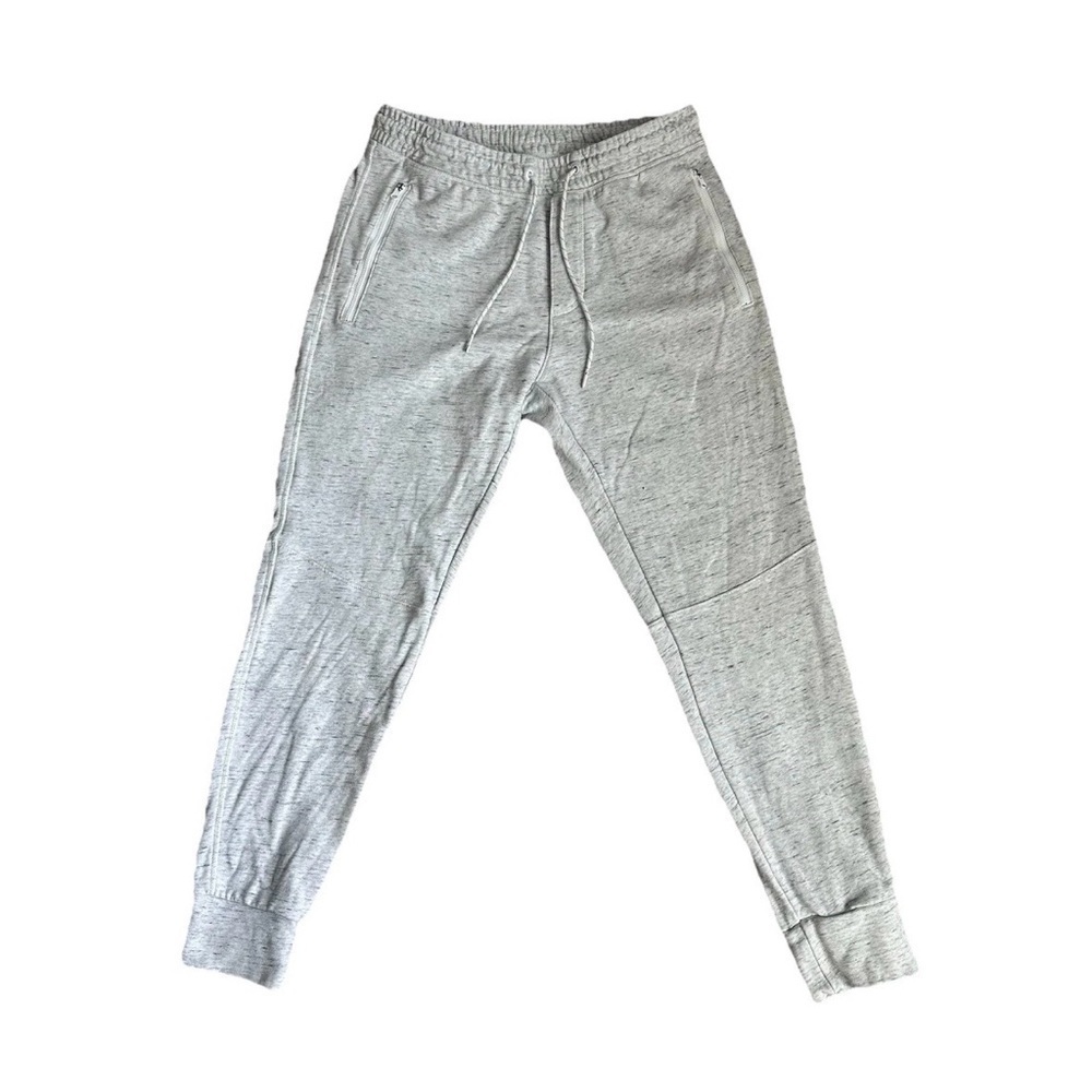 American Eagle Jogger Sweatpants Men’s M Warm Heather Gray Zip Pocket Drawstring - Picture 2 of 8